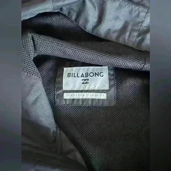 Billabong men’s  black zip up wind breaker size large - Picture 3 of 7